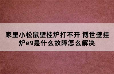 家里小松鼠壁挂炉打不开 博世壁挂炉e9是什么故障怎么解决